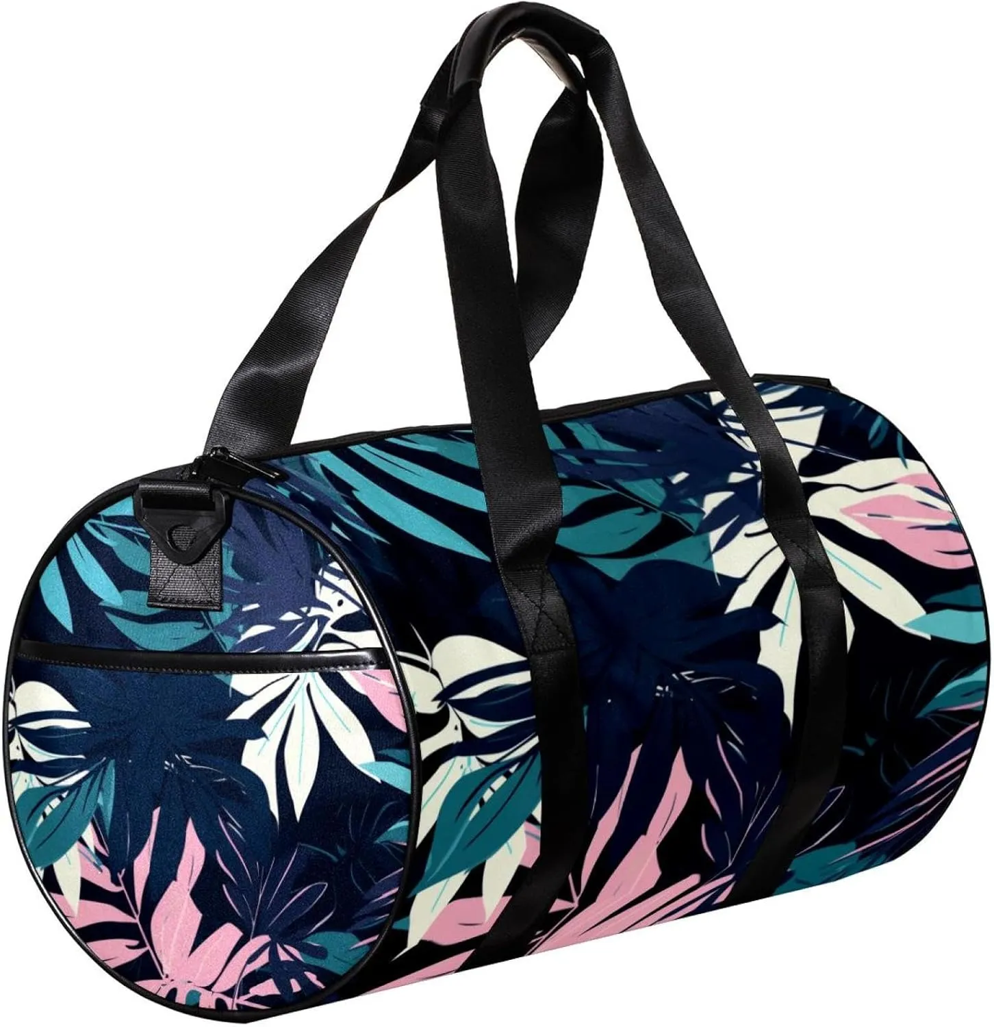 Weekender Travel Bag,Small Gym Bag,Tropical Leaves Print,Gym Duffle Bag