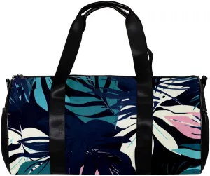 Weekender Travel Bag,Small Gym Bag,Tropical Leaves Print,Gym Duffle Bag