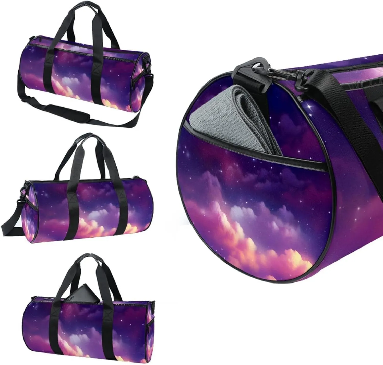 Weekender Travel Bag,Small Gym Bag,Universe Stars Galaxy,Gym Duffle Bag