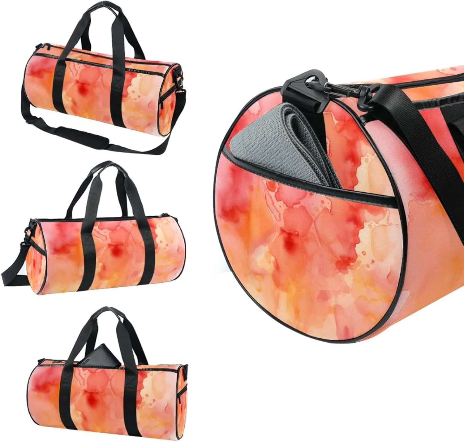 Weekender Travel Bag,Small Gym Bag,Watercolor Pink,Gym Duffle Bag