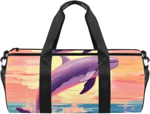 Weekender Travel Bag,Small Gym Bag,Whale in the Sea,Gym Duffle Bag