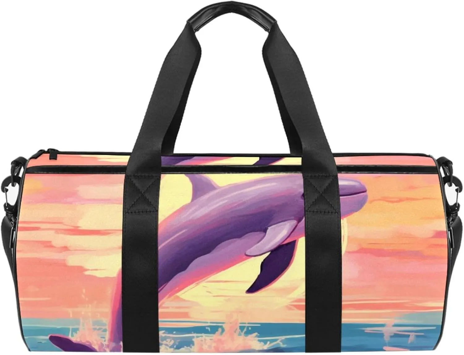 Weekender Travel Bag,Small Gym Bag,Whale in the Sea,Gym Duffle Bag