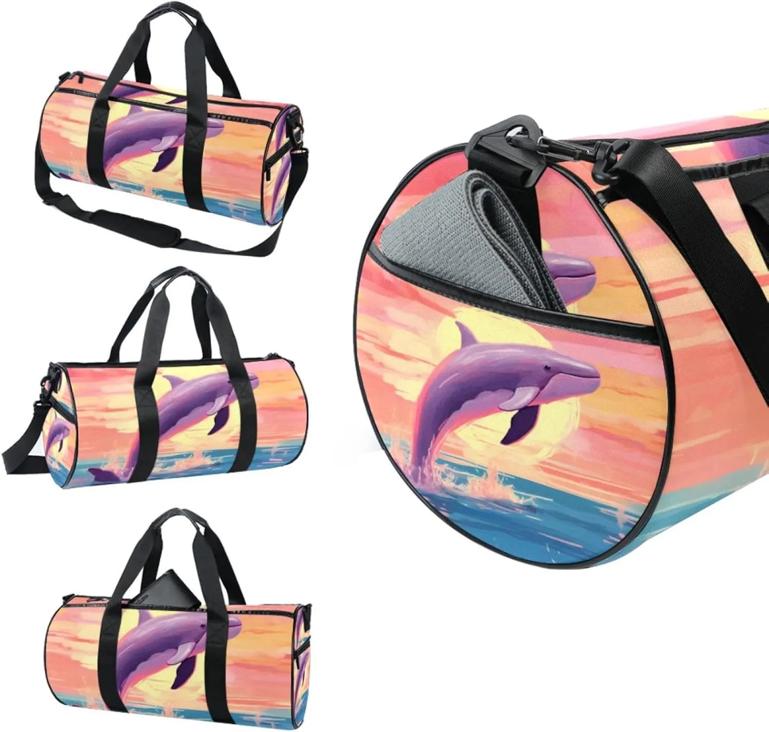 Weekender Travel Bag,Small Gym Bag,Whale in the Sea,Gym Duffle Bag