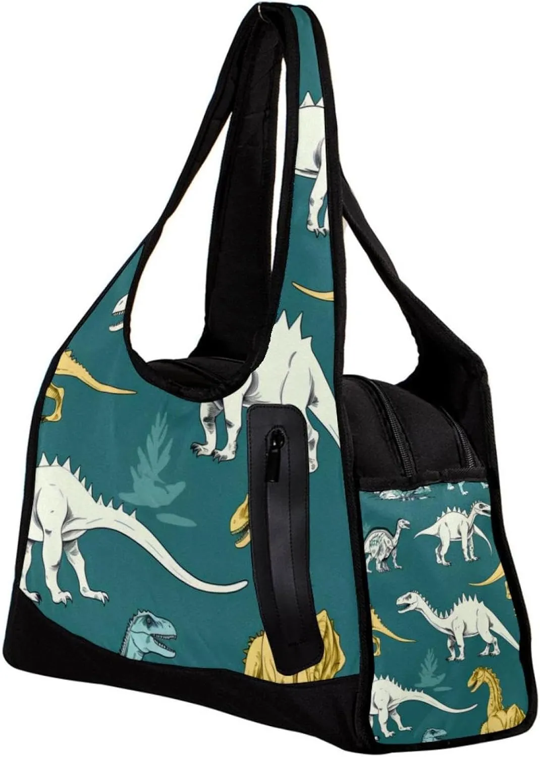 Weekender Travel Bag,Small Gym Bag,White Style Dinosaur,Gym Duffle Bag