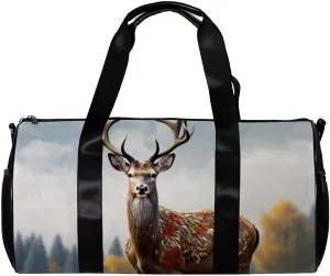 Weekender Travel Bag,Small Gym Bag,Wild Animal Deer,Gym Duffle Bag
