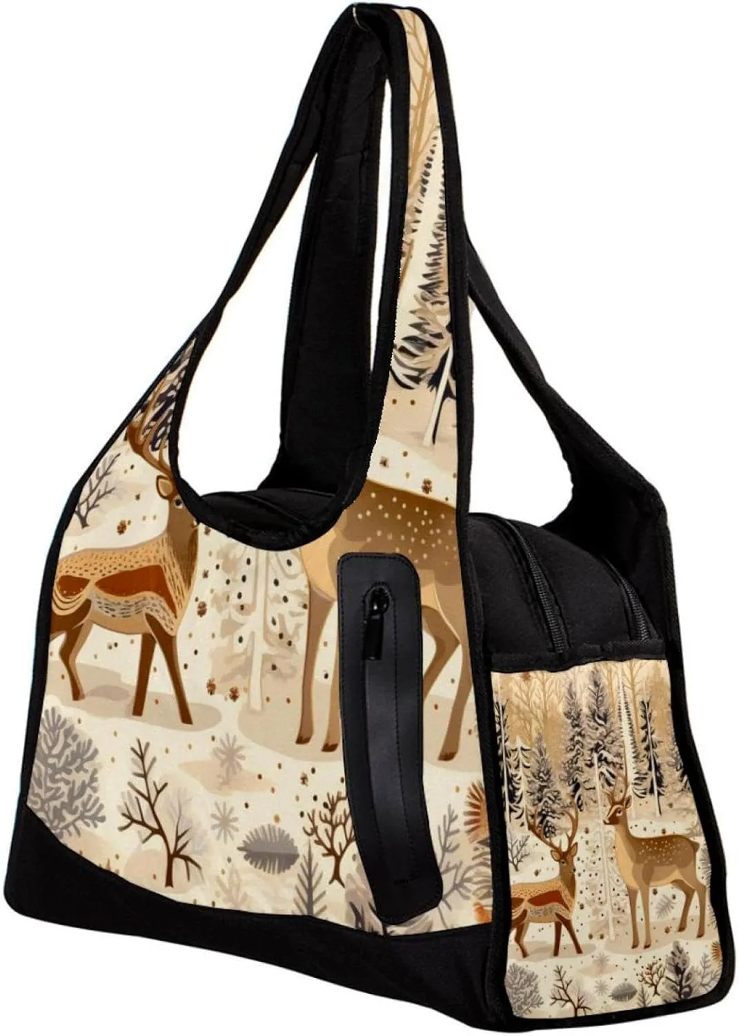 Weekender Travel Bag,Small Gym Bag,Winter Holiday Christmas Tree Deer,Gym Duffle Bag