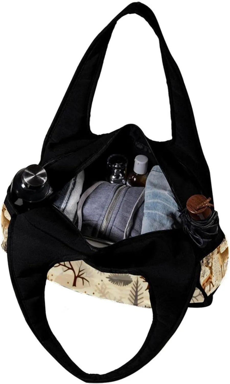 Weekender Travel Bag,Small Gym Bag,Winter Holiday Christmas Tree Deer,Gym Duffle Bag