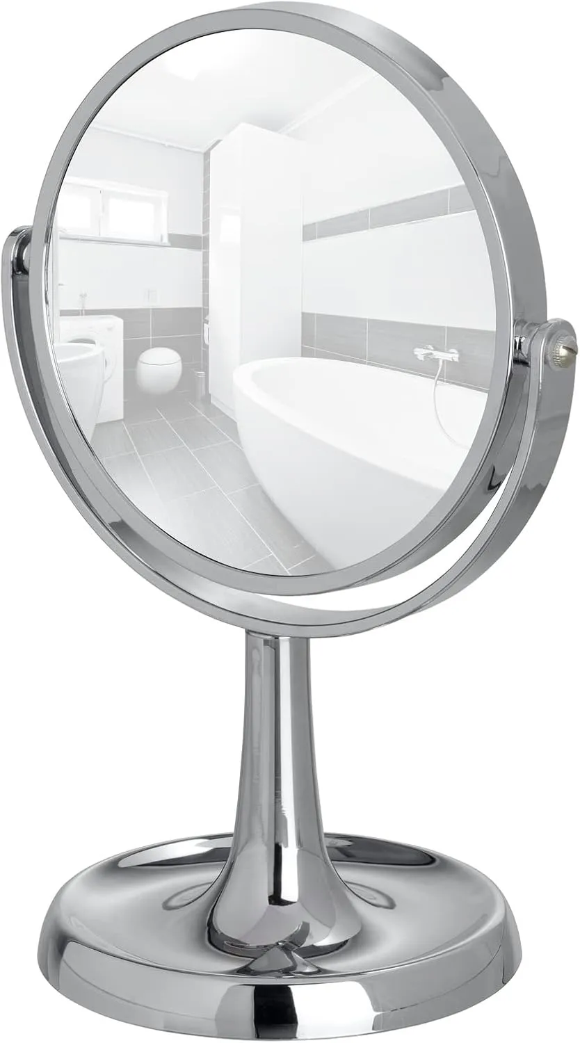 Wenko 3656521100 Standing Cosmetic Mirror Rosolina, Metal, Chrome, 14cm x 19,5cm x 28cm