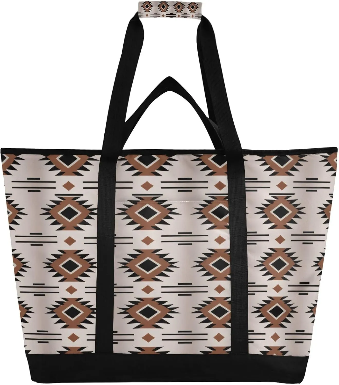 Western Aztec Reusable Insulated Lunchbox Cooler Bag, Leakproof Kitchen Grocery Bag Collapsible Portable Cooler Tote Bag for Picnic, Camping, Office, Travel