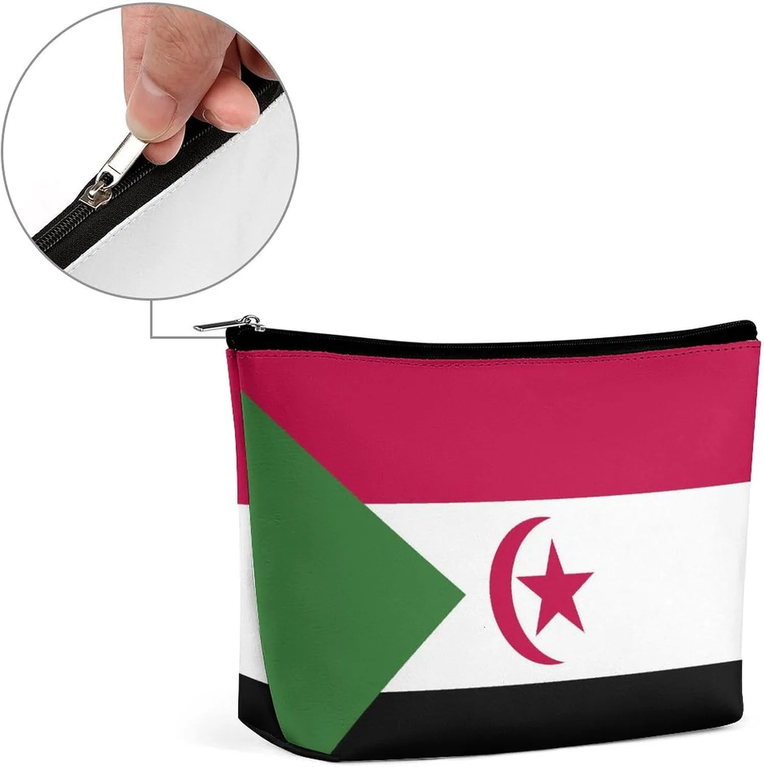 Western Sahara Flag Portable Travel Makeup Bag Cosmetic Organizer for Purse