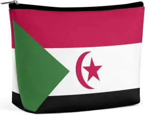 Western Sahara Flag Portable Travel Makeup Bag Cosmetic Organizer for Purse