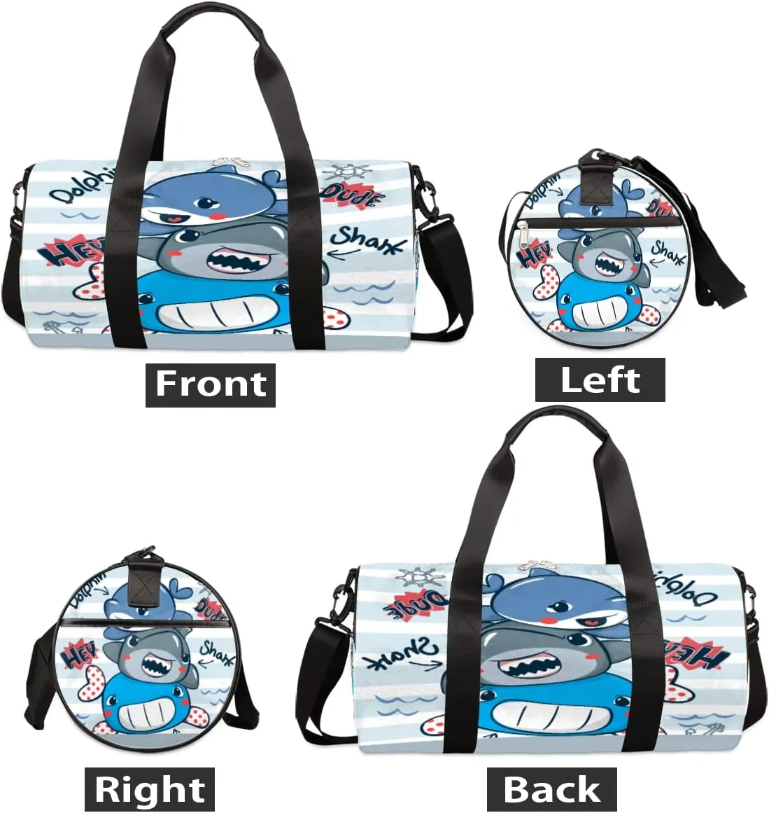 Whale Shark Dolphin Gym Bag Small Gym Duffel Bags for Men Women Overnight Weekender Bag Lightweight Sport Duffle Bag Carry On Gymbag
