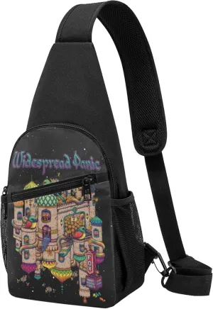 Widespread Music Panic Backpack Crossbody Sling Bag Daypack Fanny Pack Cross Body Bag for Men and Women Chest Bag Travel Hiking Daypack