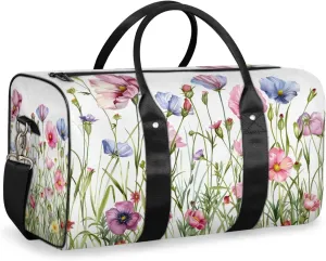 Wildflower Plants Travel Duffle Bag for Women Men Gym Duffel Foldable Bag Waterproof Weekender Spring Summer Duffle Tote