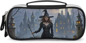 Witches Leather Makeup Bag Portable Small Cosmetic Organizer Waterproof Toiletry Bags Brushes Pencils And Travel Make Up Accessories