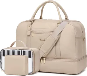 Wogarl Weekender Bags for Women Large Overnight Bag Weekend Travel Duffel Bag Carry on Shoulder with Shoe Compartment Toiletry Bag for Travel Business Gym