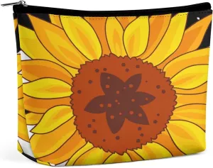 Women PU Leather Cosmetic Bag, Makeup Case Purse Holder Zipper Pouch Handbag Organizer Toiletry Storage 6.8x5.9x2.3 in