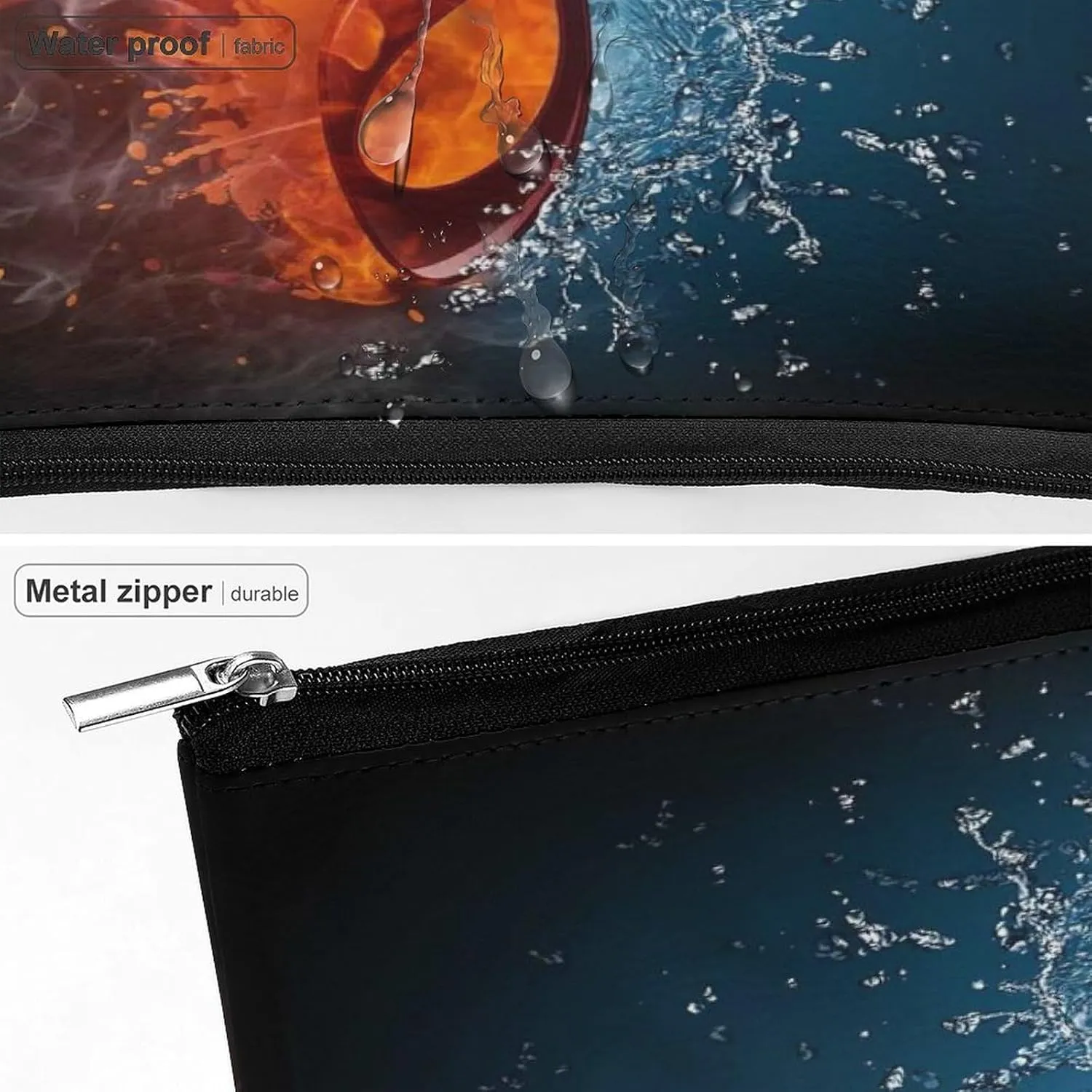 Women PU Leather Cosmetic Bag, Makeup Case Purse Holder Zipper Pouch Handbag Organizer Toiletry Storage 6.8x5.9x2.3 in