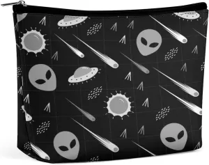Women PU Leather Cosmetic Bag, Makeup Case Purse Holder Zipper Pouch Handbag Organizer Toiletry Storage 6.8x5.9x2.3 in