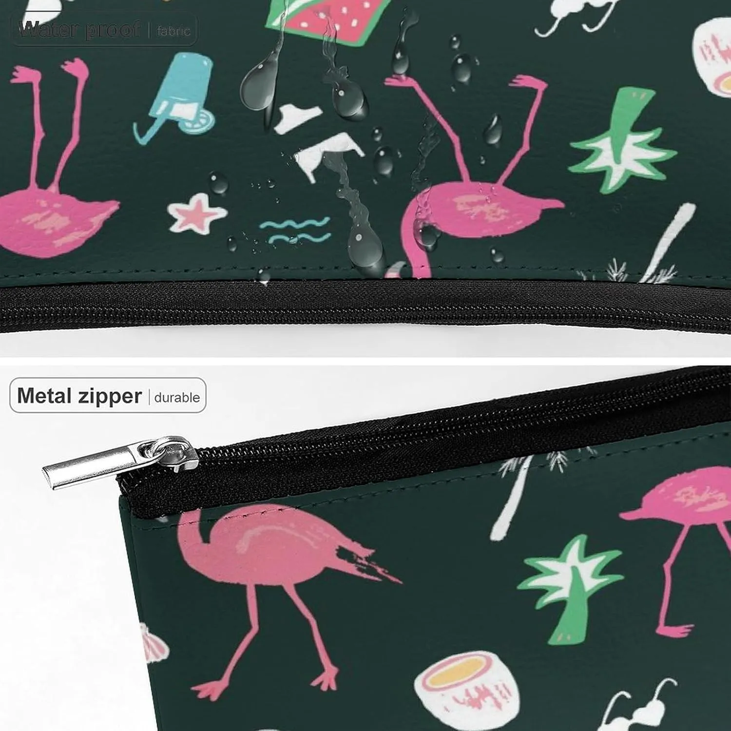 Women PU Leather Cosmetic Bag, Makeup Case Purse Holder Zipper Pouch Handbag Organizer Toiletry Storage 6.8x5.9x2.3 in