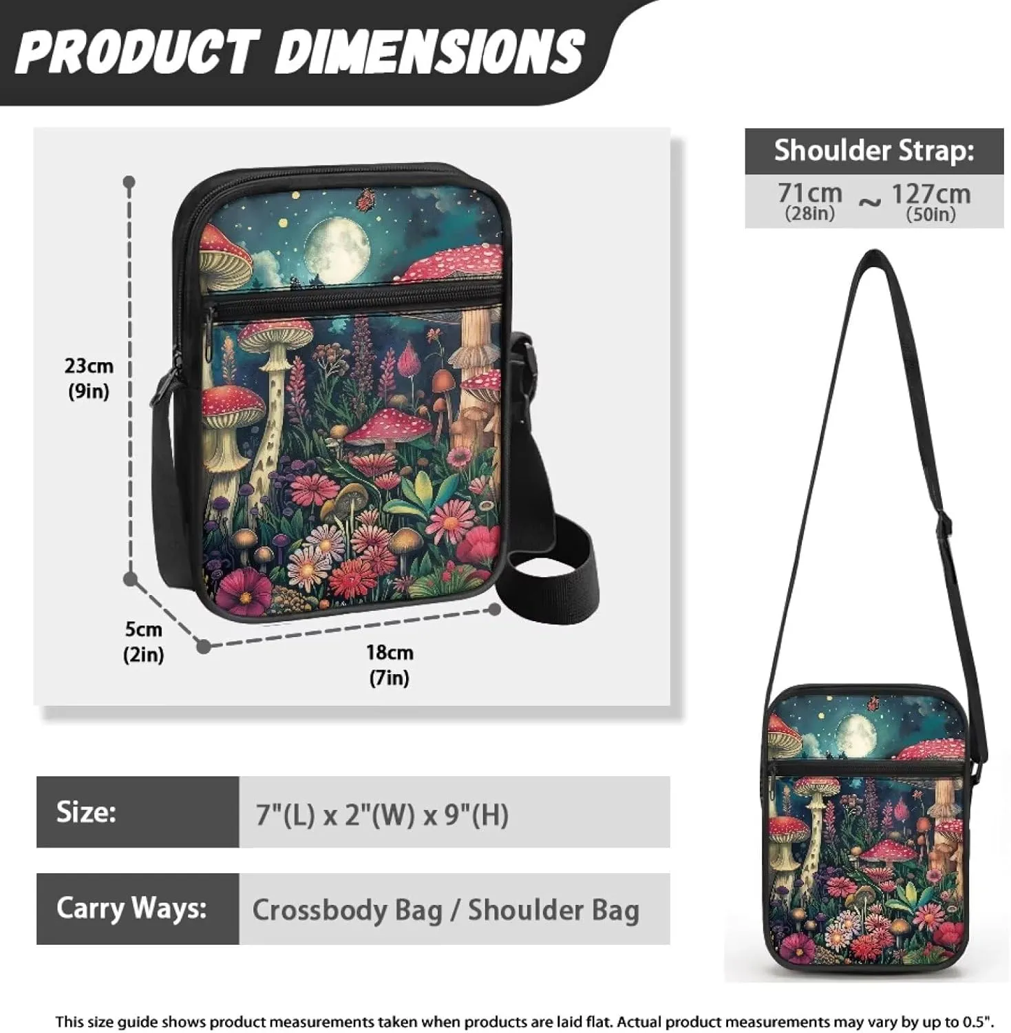 Women Small Crossbody Bag Messenger Purse for Traveling Shopping