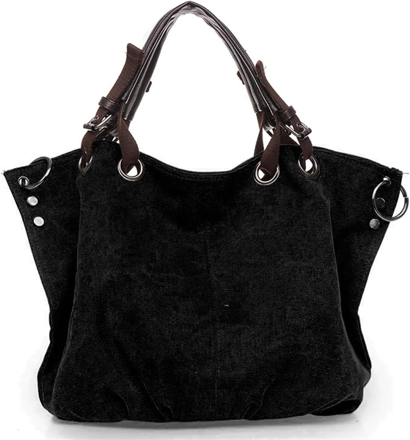 Women's Canvas Bag Large Capacity Handbag Shoulder Messenger Bag(C)