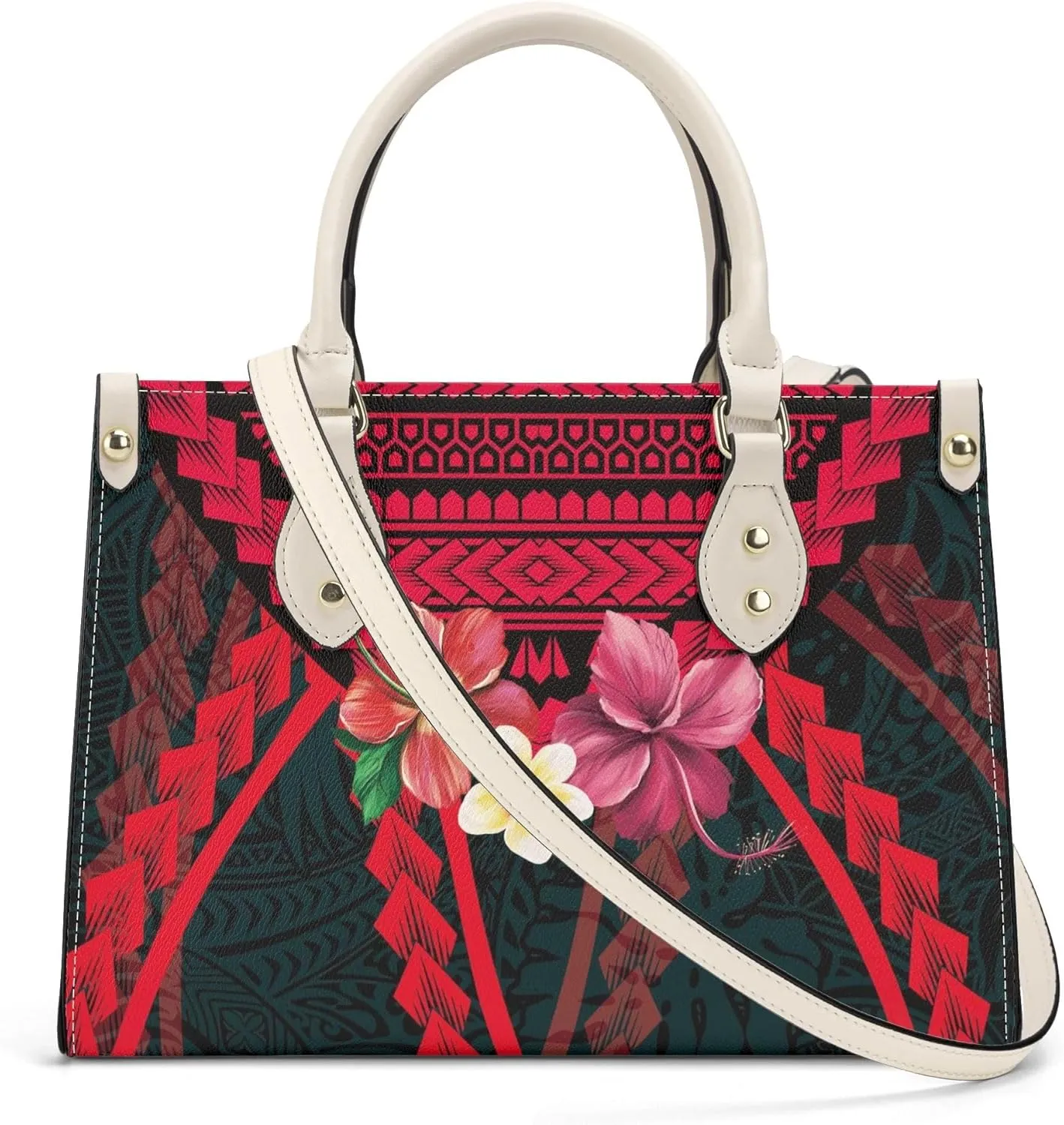 Women'S Crossbody Bag Square Tote Large Capacity Shoulder Bag Polynesian Hawaiian Pattern Custom Women'S Bag