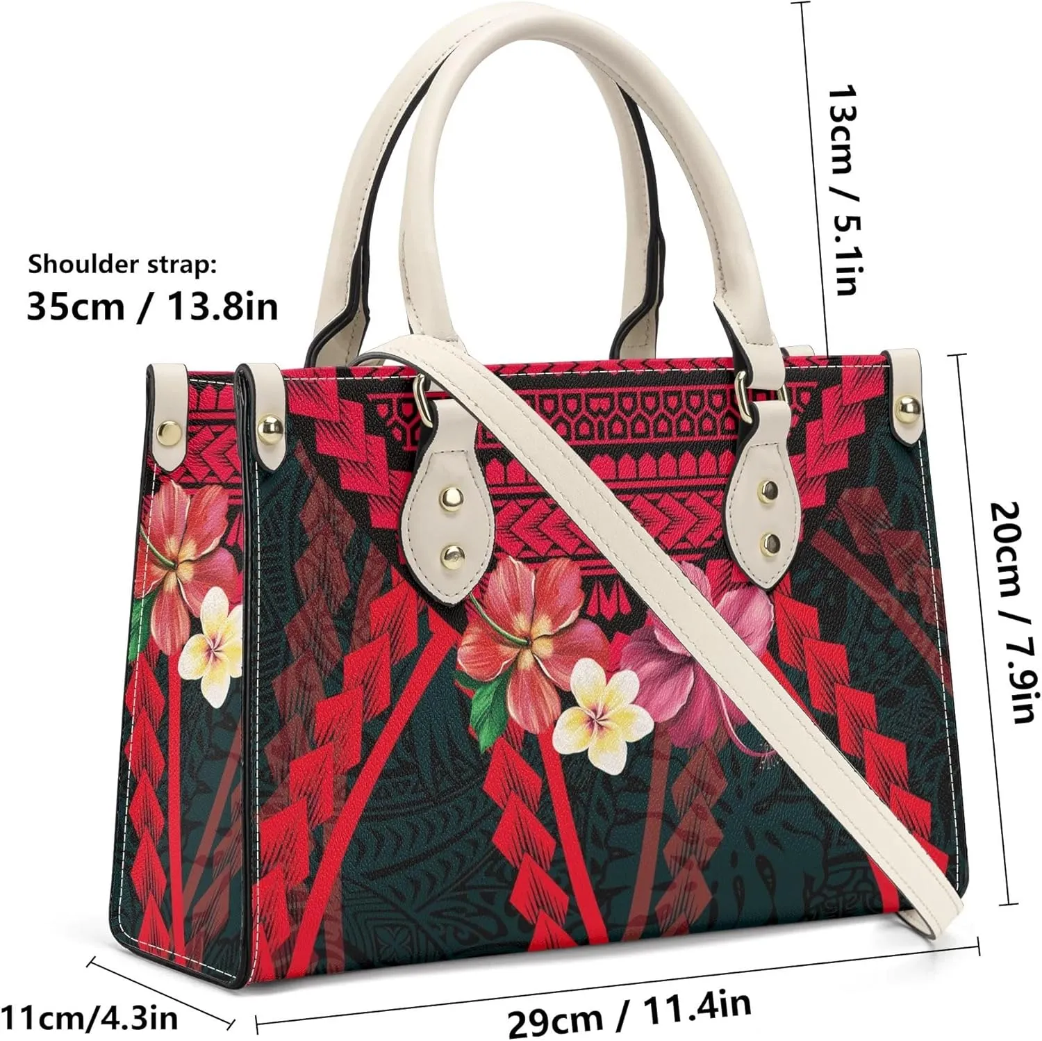 Women'S Crossbody Bag Square Tote Large Capacity Shoulder Bag Polynesian Hawaiian Pattern Custom Women'S Bag