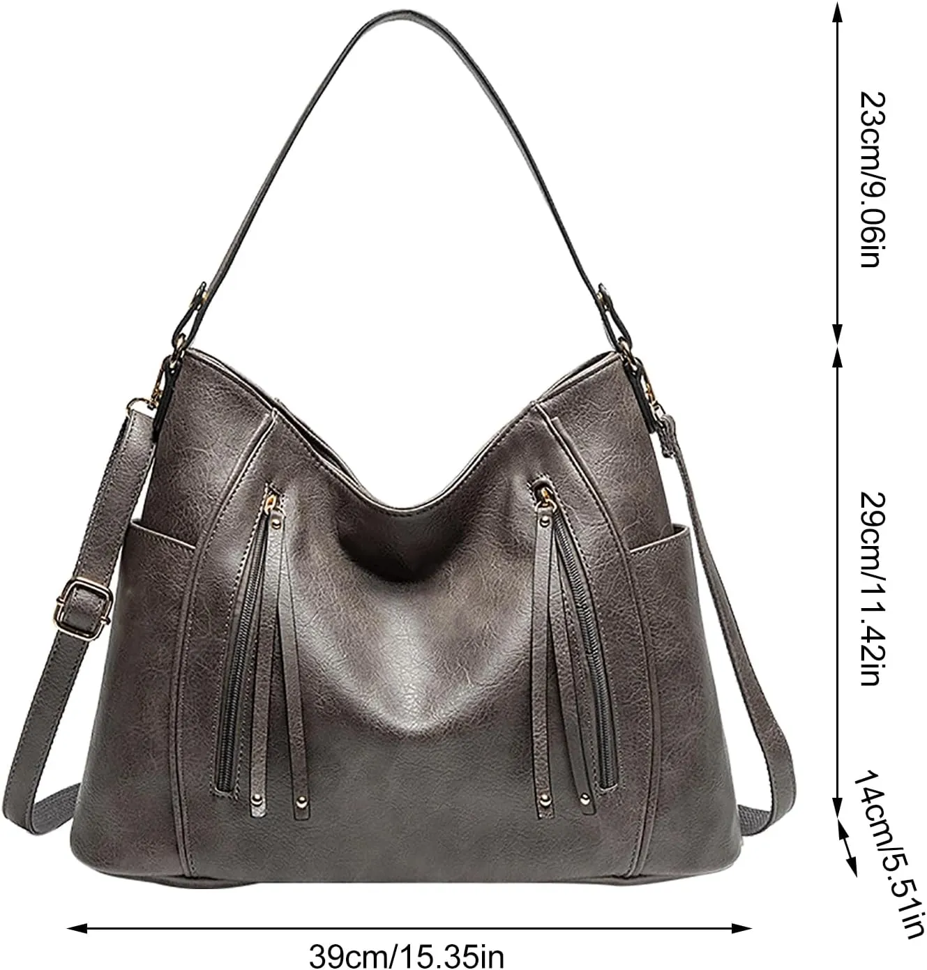 Women's Large Capacity Handbag, Stylish PU Shoulder Messenger Bag, Multi Pockets for Daily Travel