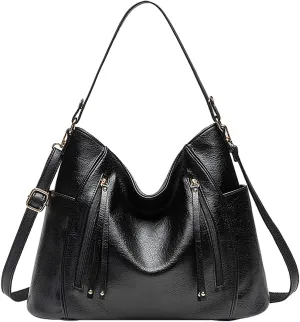 Women's Large Capacity Handbag, Stylish PU Shoulder Messenger Bag, Multi Pockets for Daily Travel