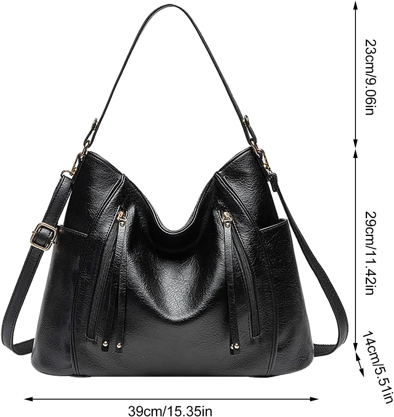 Women's Large Capacity Handbag, Stylish PU Shoulder Messenger Bag, Multi Pockets for Daily Travel