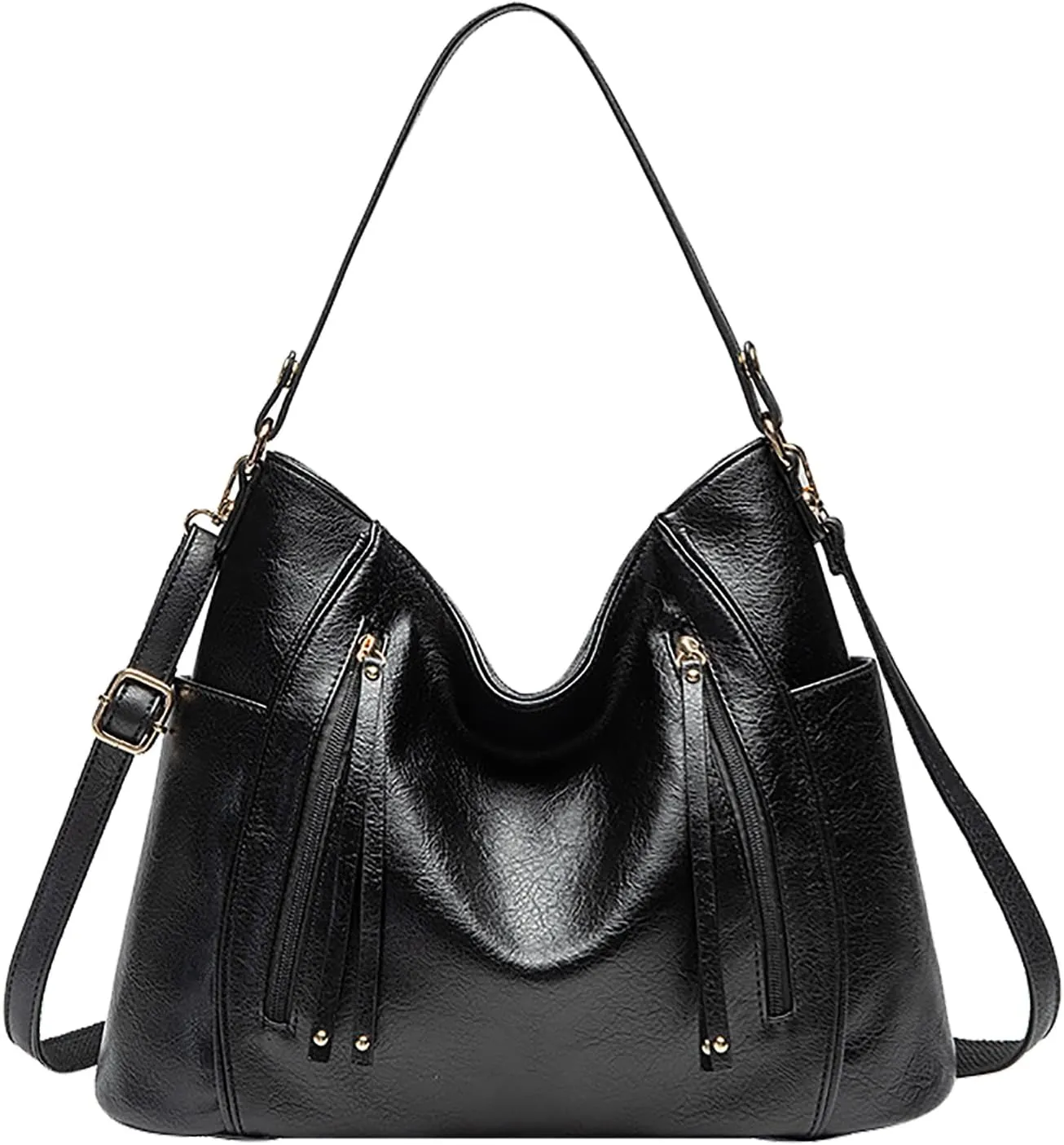 Women's Large Capacity Handbag, Stylish PU Shoulder Messenger Bag, Multi Pockets for Daily Travel