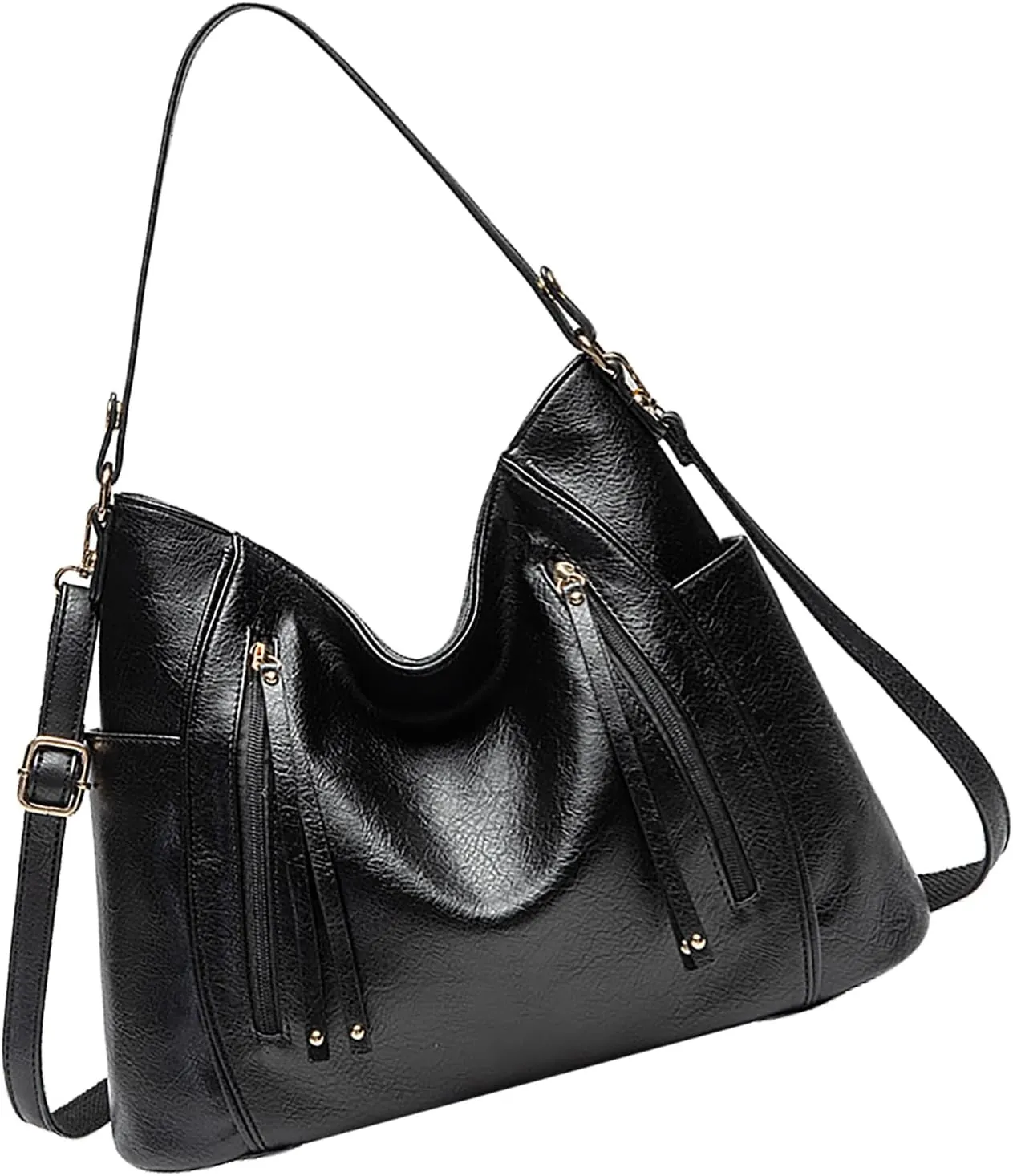 Women's Large Capacity Handbag, Stylish PU Shoulder Messenger Bag, Multi Pockets for Daily Travel
