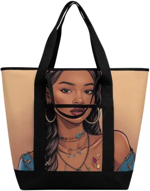 Women's Large-Capacity Thermal Tote Bag Stylish Work & Commute Handbag