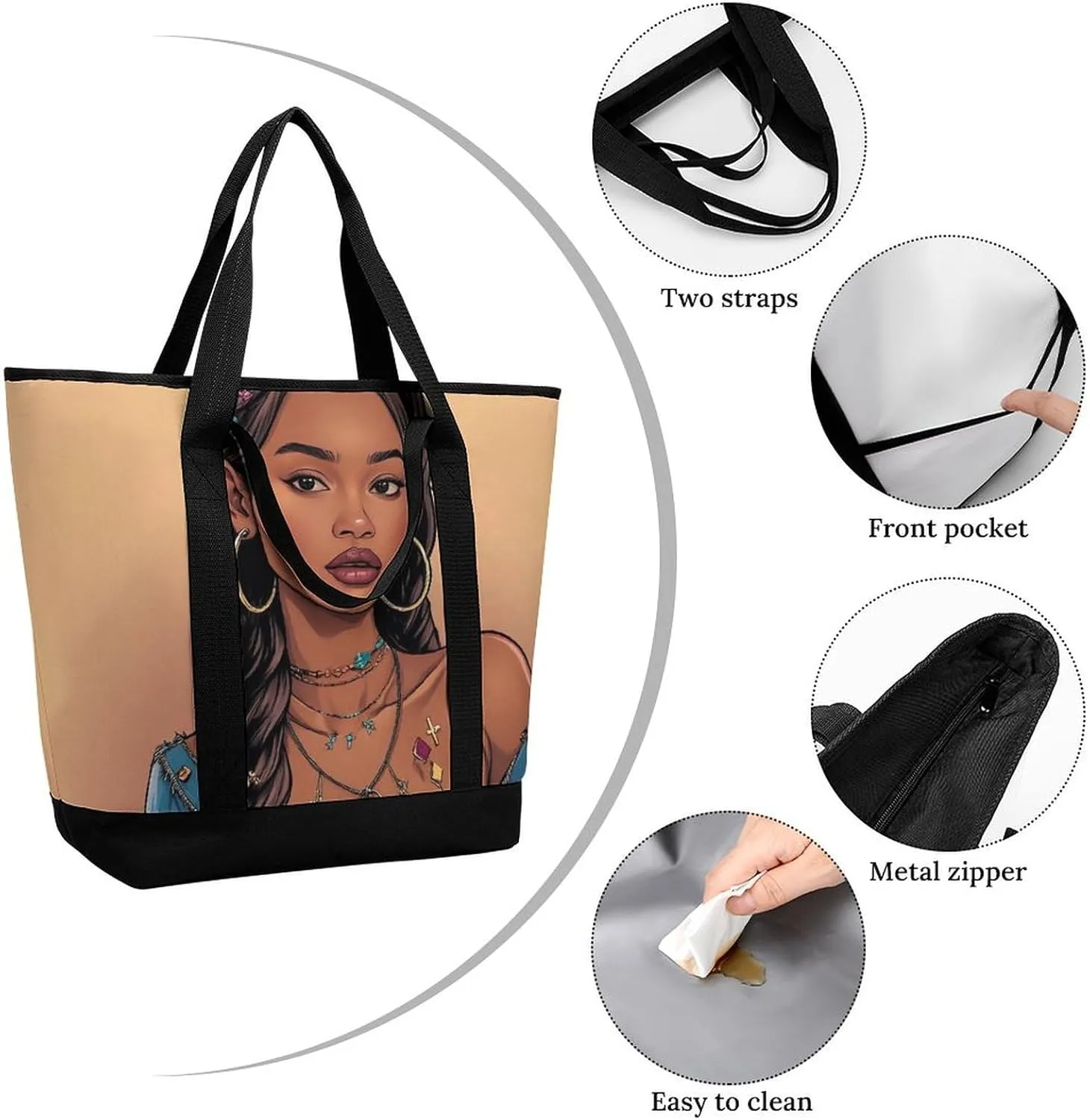Women's Large-Capacity Thermal Tote Bag Stylish Work & Commute Handbag
