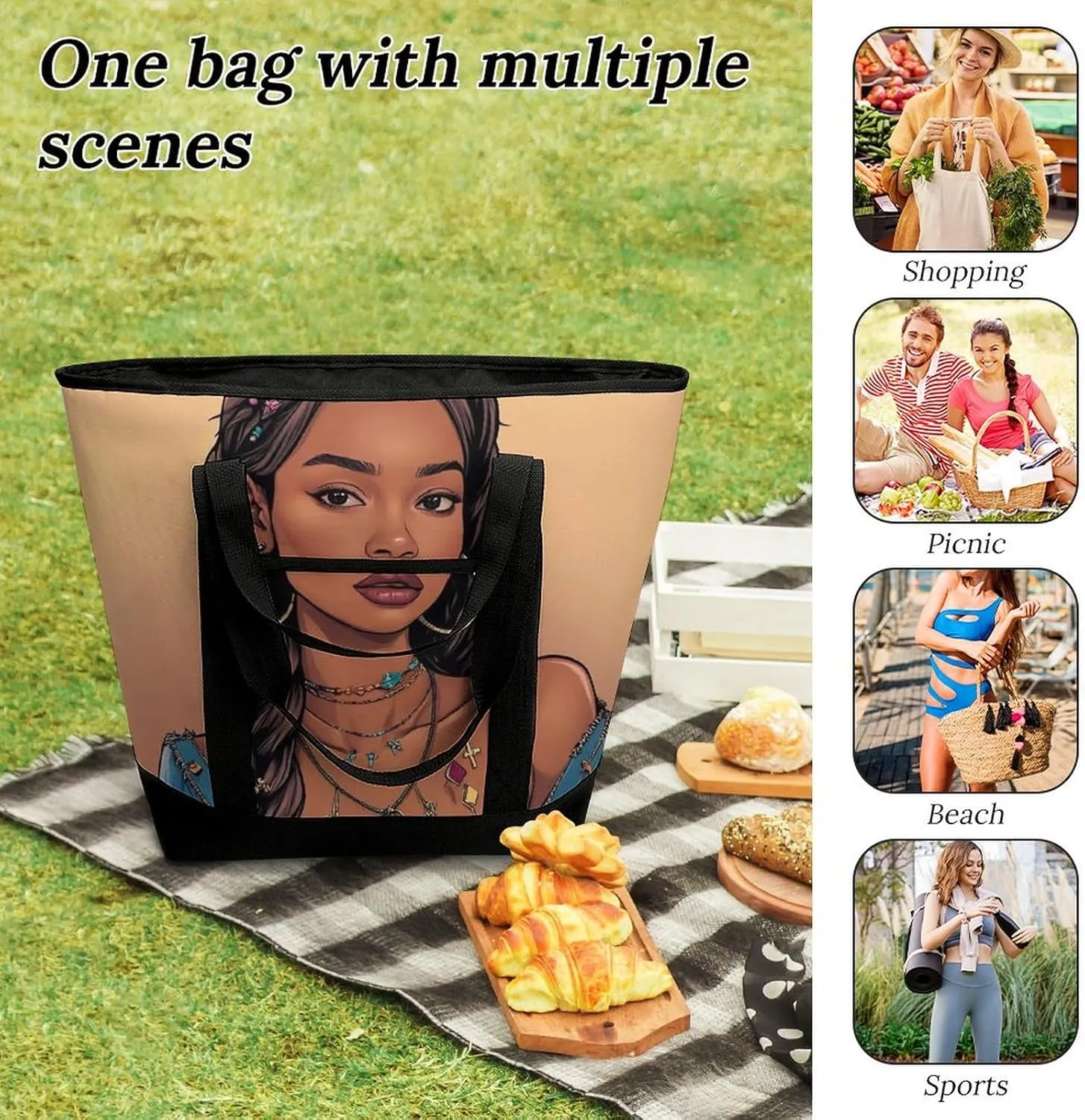 Women's Large-Capacity Thermal Tote Bag Stylish Work & Commute Handbag