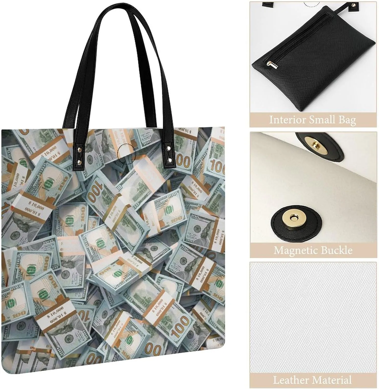 Women's Leather Large Capacity Work Tote Bags Handbags Big Commuter Bag