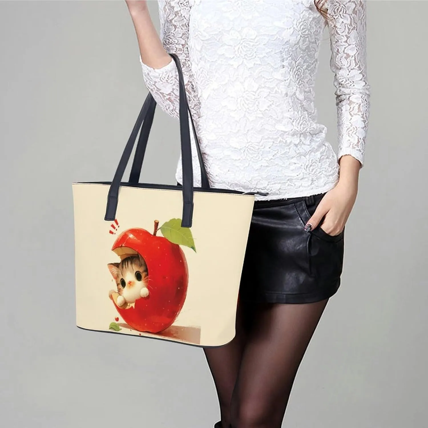 Women's Leather Tote Bag Fashion Handbag for Work Travel Shopping Daily Use Large Capacity Shoulder Purse