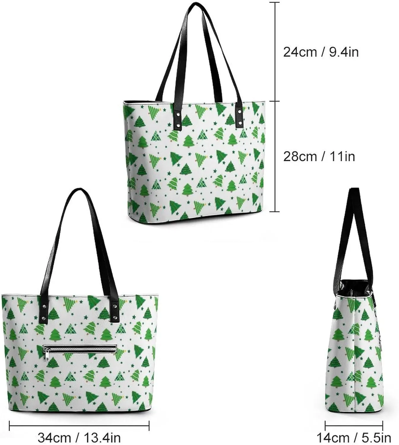Women's Leather Tote Bag Fashion Handbag for Work Travel Shopping Daily Use Large Capacity Shoulder Purse