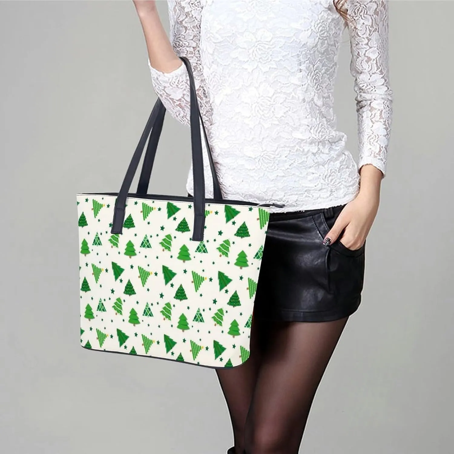 Women's Leather Tote Bag Fashion Handbag for Work Travel Shopping Daily Use Large Capacity Shoulder Purse
