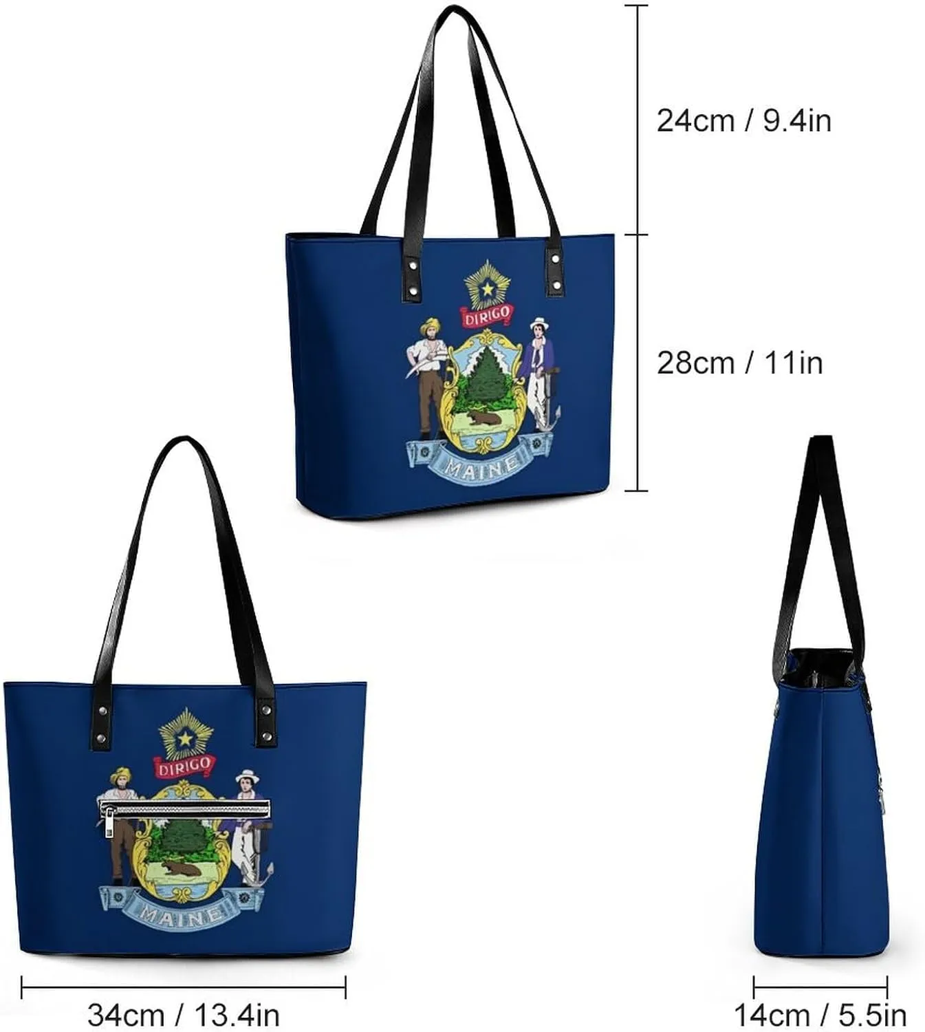 Women's Leather Tote Bag Fashion Handbag for Work Travel Shopping Daily Use Large Capacity Shoulder Purse