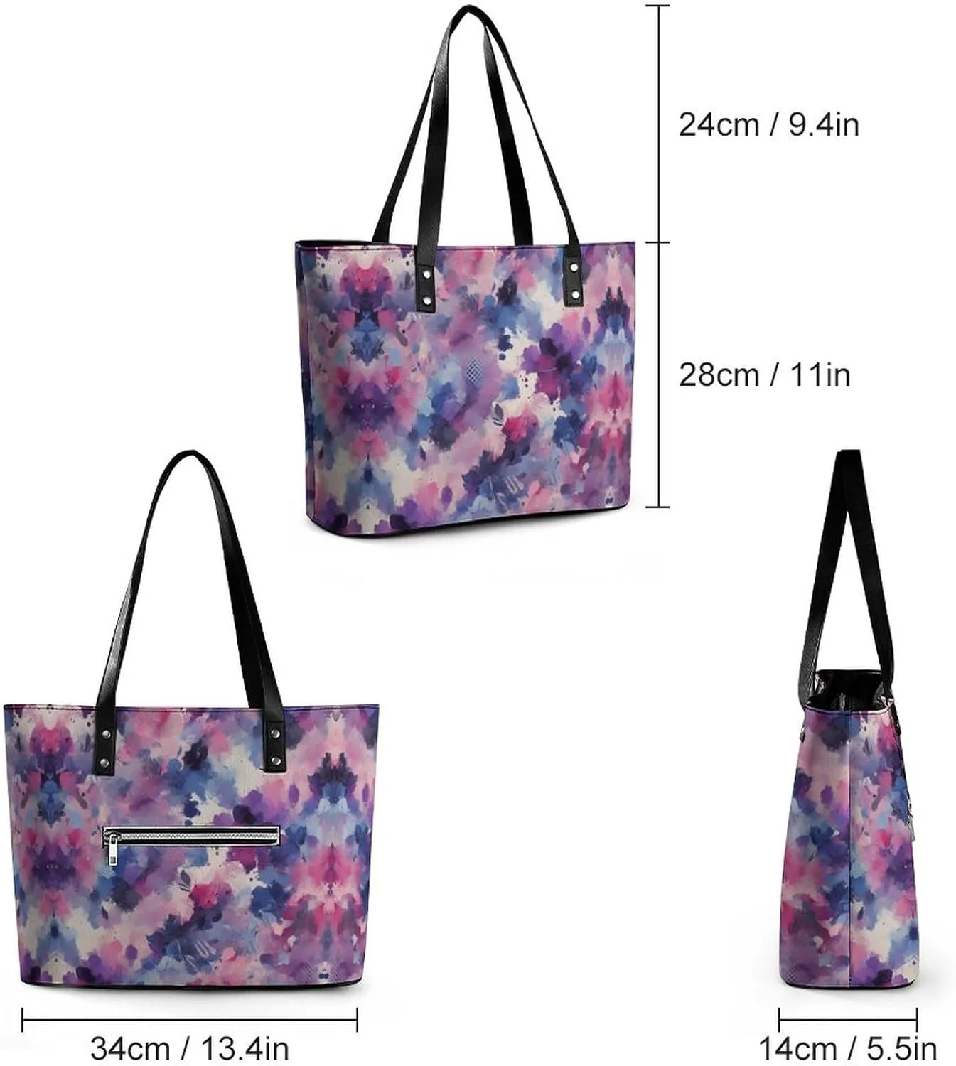 Women's Leather Tote Bag Fashion Handbag for Work Travel Shopping Daily Use Large Capacity Shoulder Purse