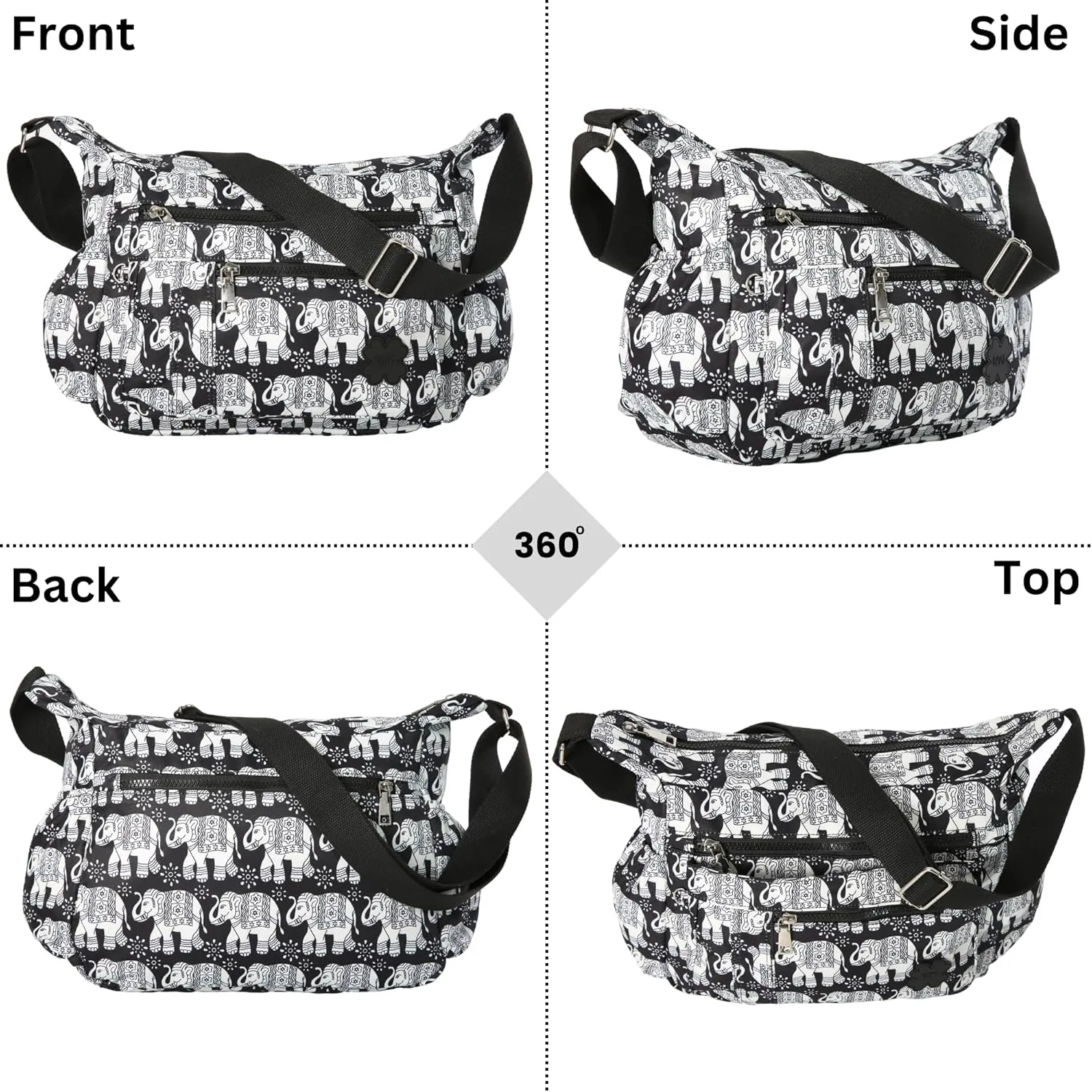 Women's Lightweight Cross Body Handbag - Large Size Multipocket Light Waterproof Fabric Messenger Bag - Kiana