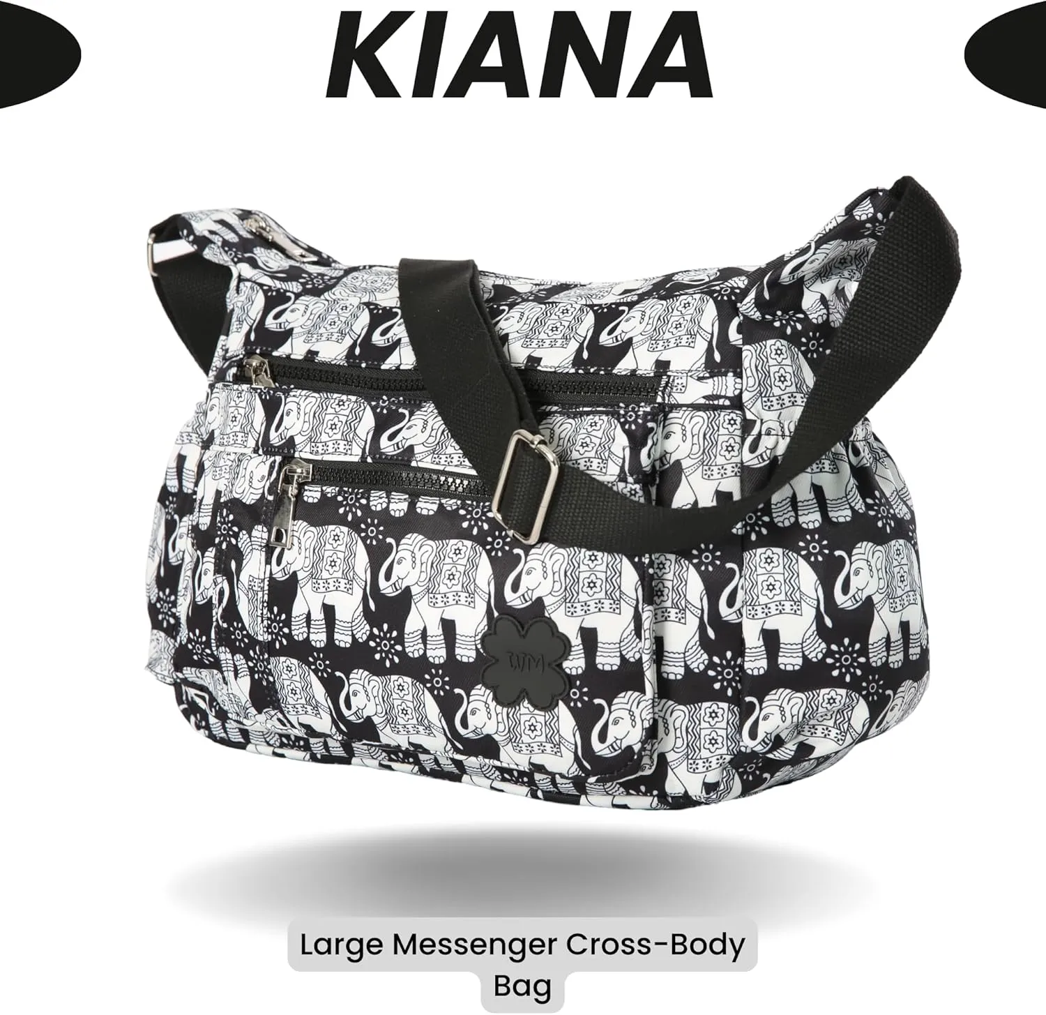Women's Lightweight Cross Body Handbag - Large Size Multipocket Light Waterproof Fabric Messenger Bag - Kiana