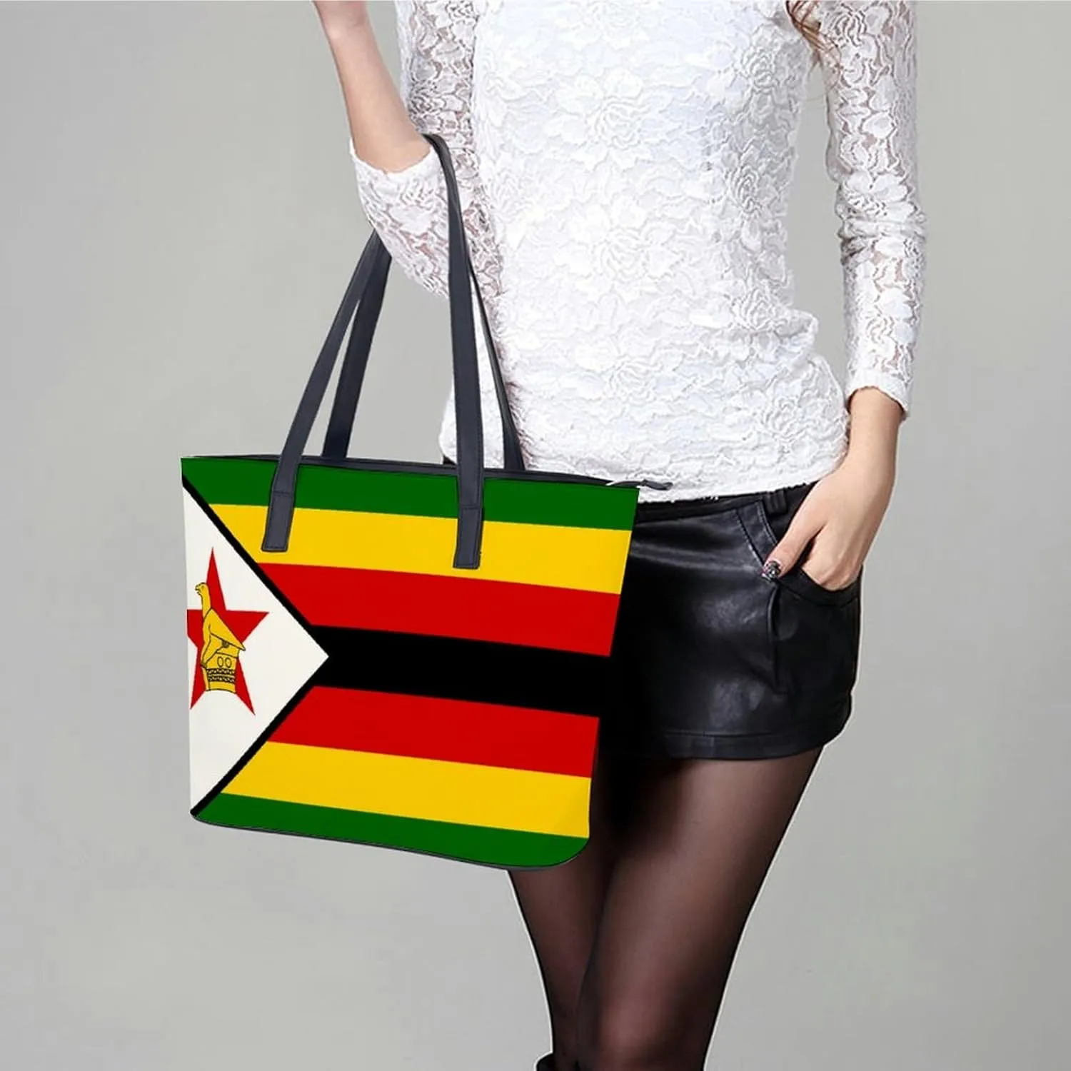 Women's Montserrat Lslands Flag Tote Bag Leather Shoulder Handbag Large Capacity Organizer