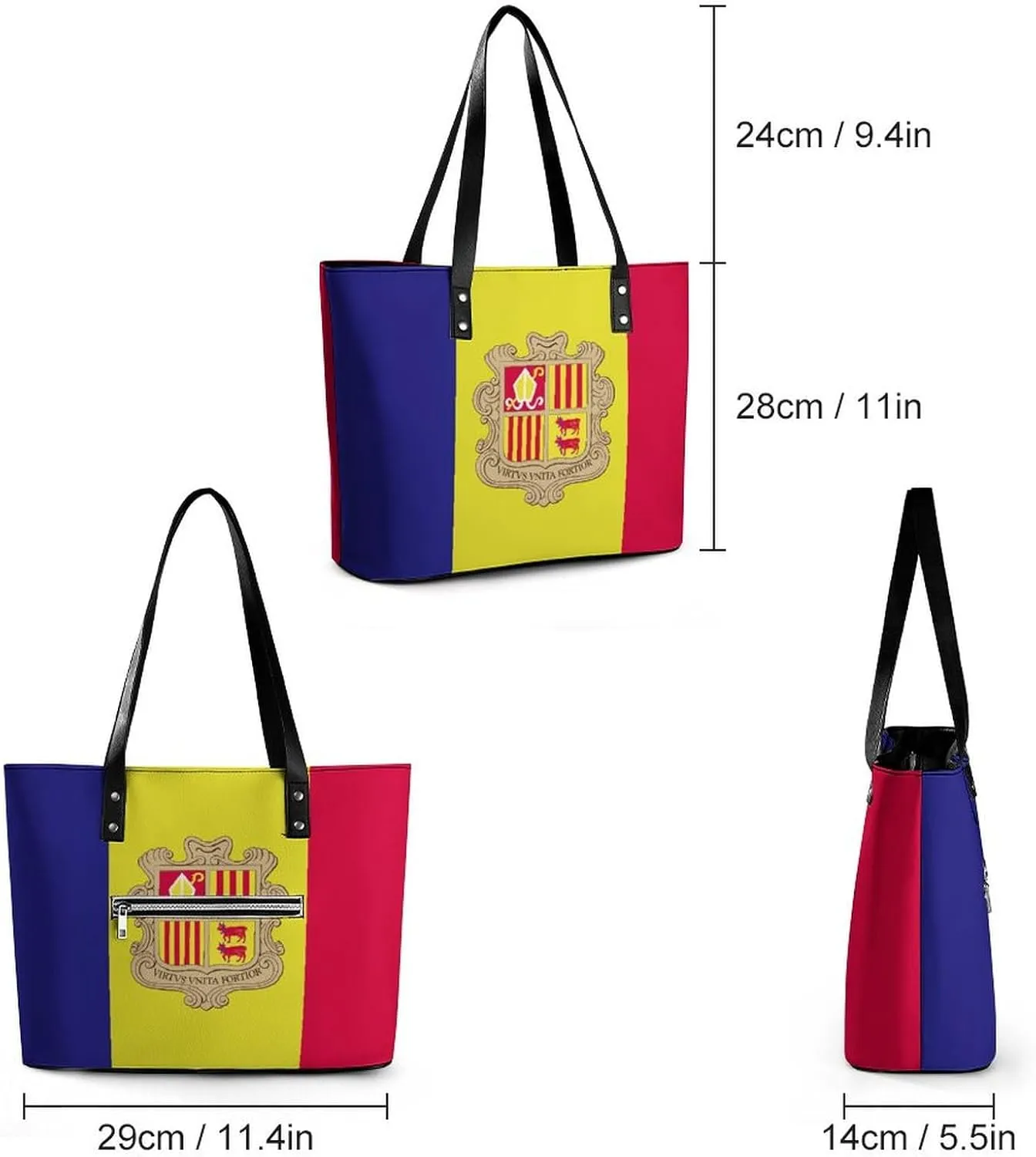 Women's Montserrat Lslands Flag Tote Bag Leather Shoulder Handbag Large Capacity Organizer