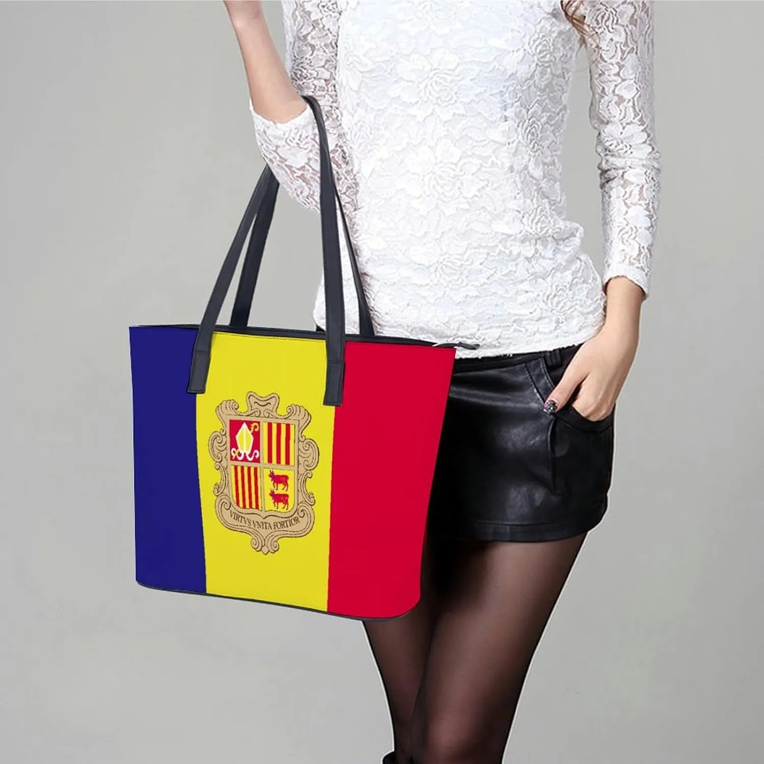 Women's Montserrat Lslands Flag Tote Bag Leather Shoulder Handbag Large Capacity Organizer