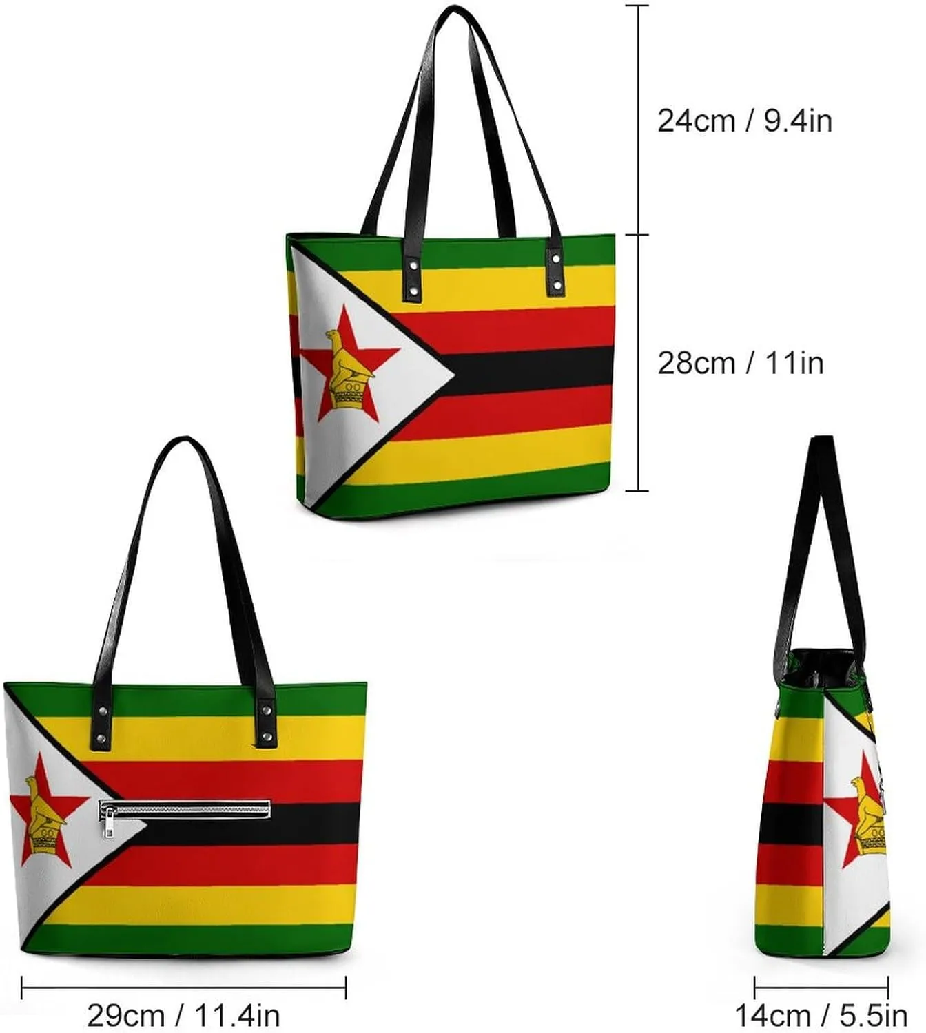 Women's Montserrat Lslands Flag Tote Bag Leather Shoulder Handbag Large Capacity Organizer