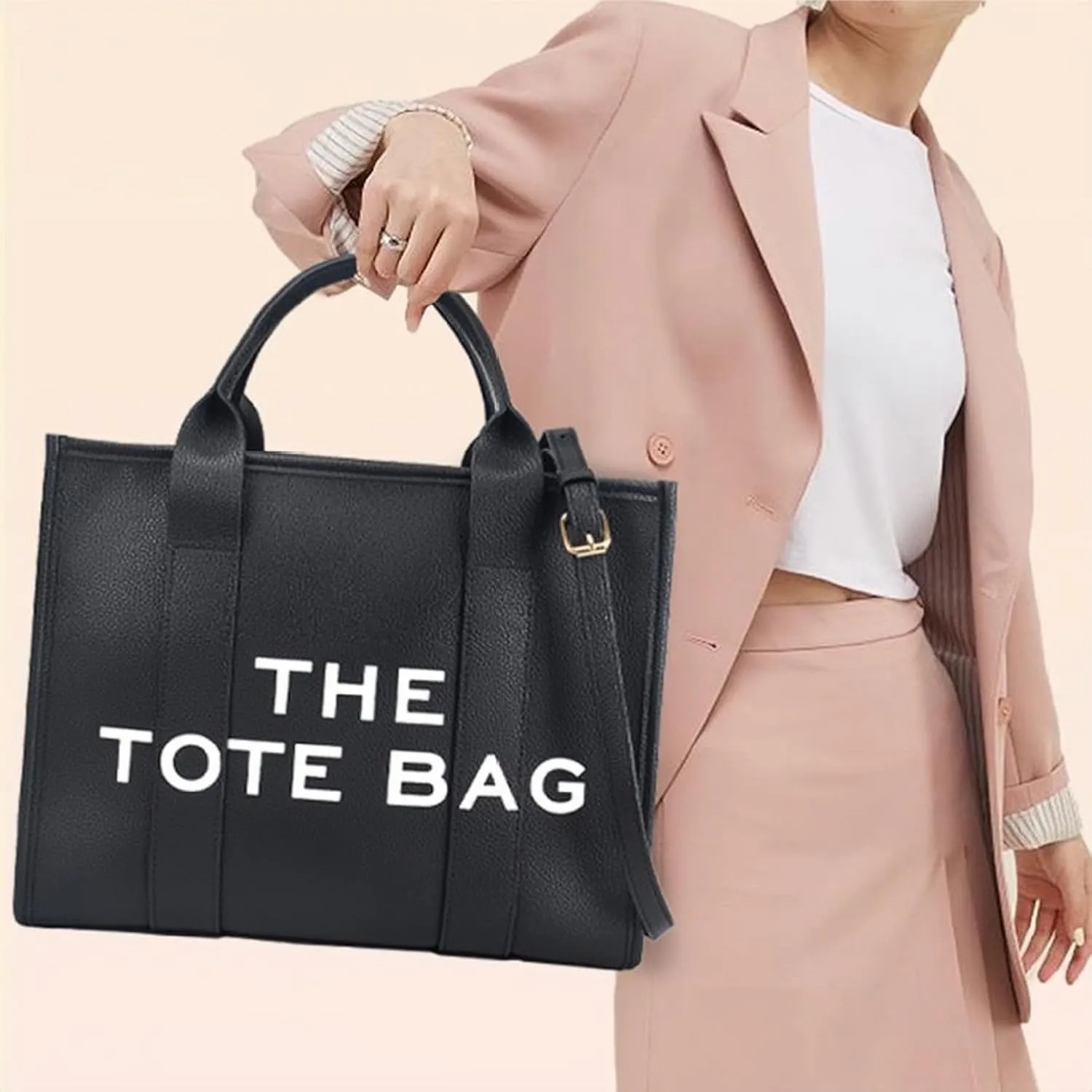 Women's PU Leather Tote Bag - Spacious design ideal for large capacity crossbody or commuter shoulder bag