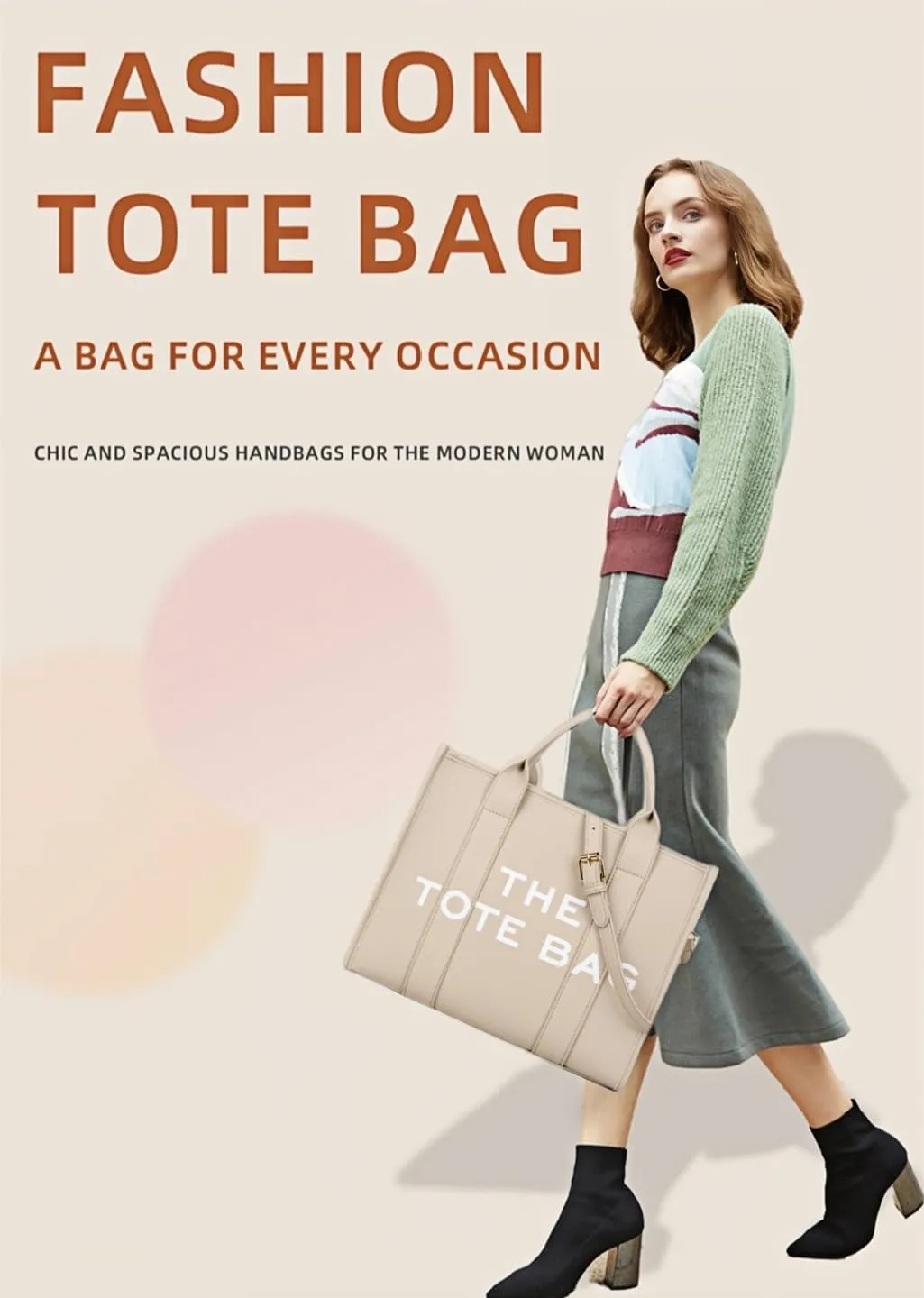 Women's PU Leather Tote Bag - Spacious design ideal for large capacity crossbody or commuter shoulder bag
